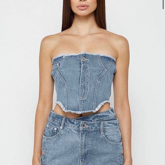 Maniere De Voir DENIM CORSET TOP - Picture 3 of 4